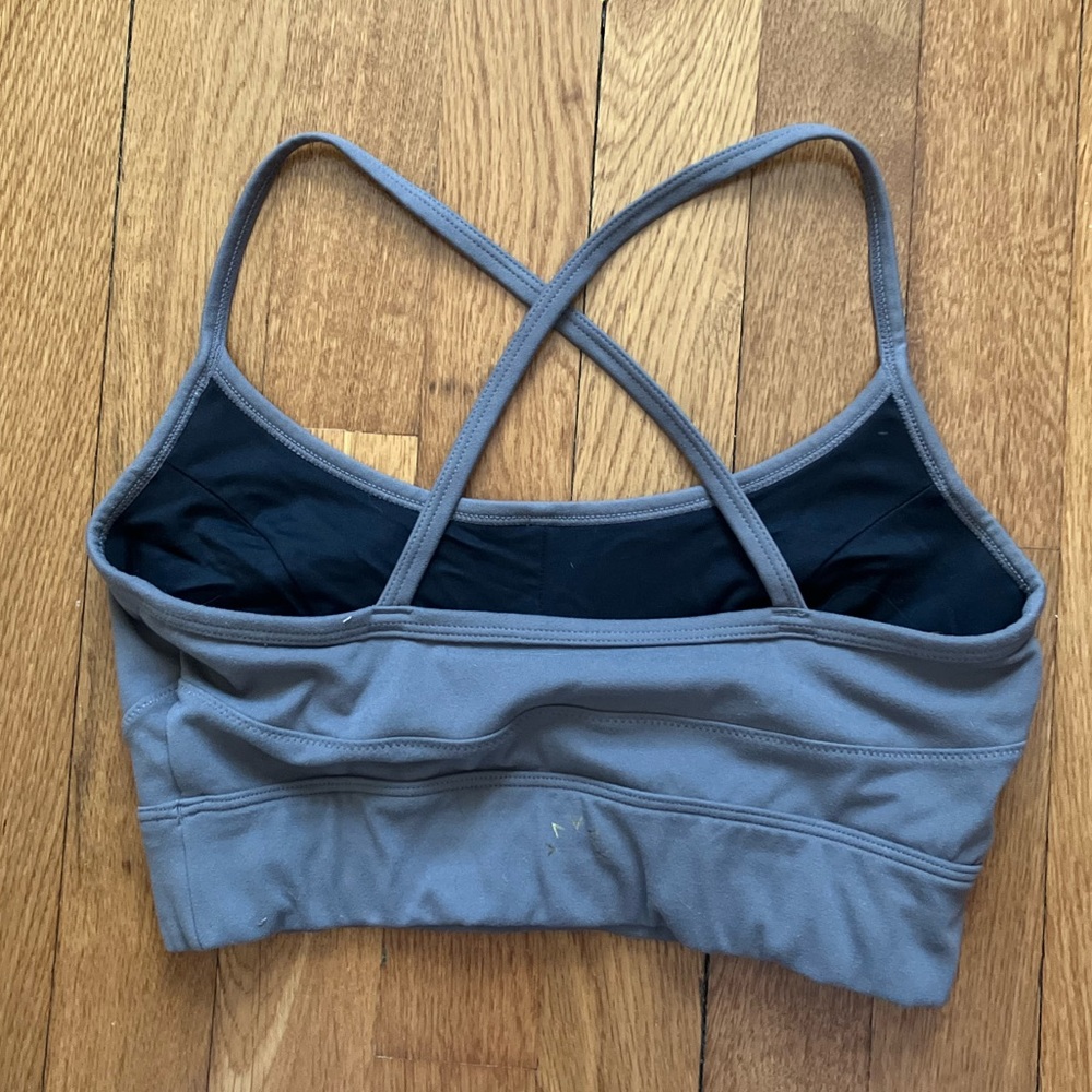 Varley Grey Strappy Bralette/ Sports Bra, “Let’s Move Irena Bra” - Picture 3 of 6